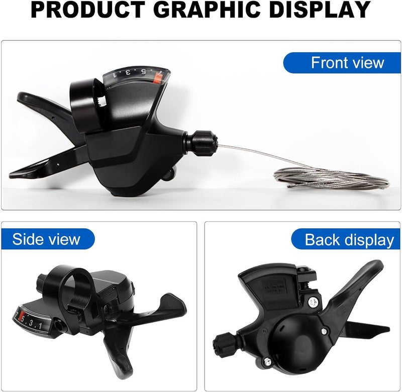 RainFlowwer SL-M315-7R Bike Shift Lever, Bicycle Shift Lever - Right, Mountain Right Shifter Lever with Optical Gear Display - Image 2